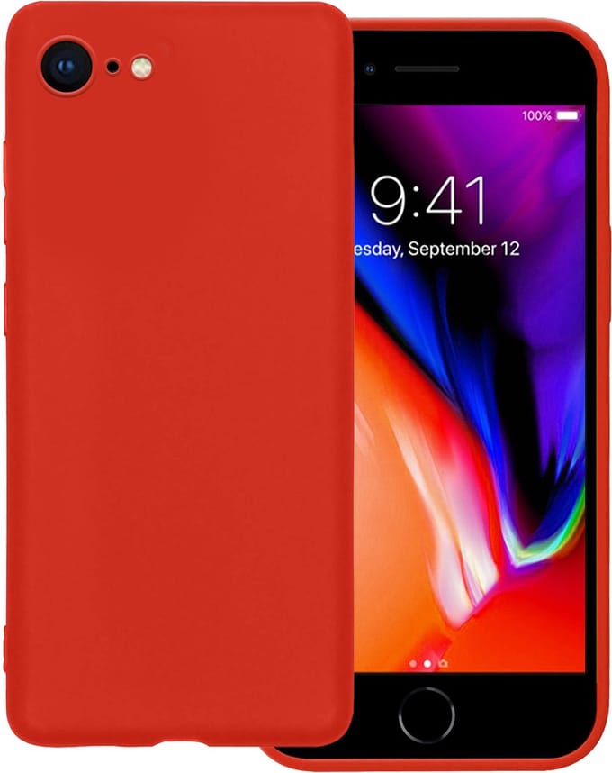 Hoesje - Geschikt voor Apple iPhone 7 - Sterk & Shockproof - Hoes Cover - Siliconen Case - Rood