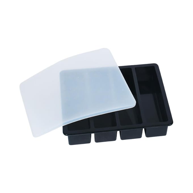 Bac à glaçons long 4 grilles Moule à glaçons en silicone réutilisable Machine à glaçons sans BPA Fabricants de moules à glaçons en silicone de qualité alimentaire white