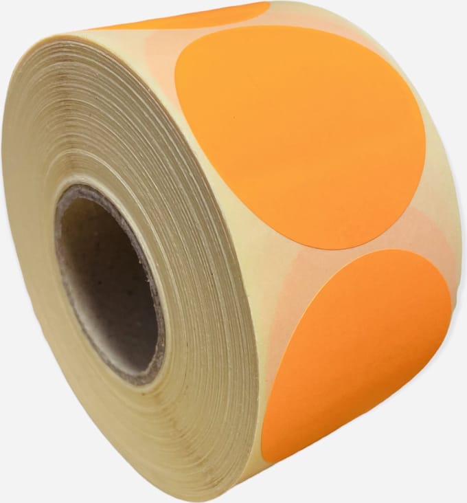Etiketten Rond 50 mm Fluor Oranje