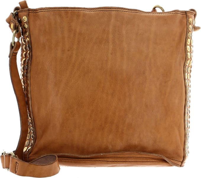 CAMPOMAGGI Leren Schoudertas Bucket Bag Cammello Bruine