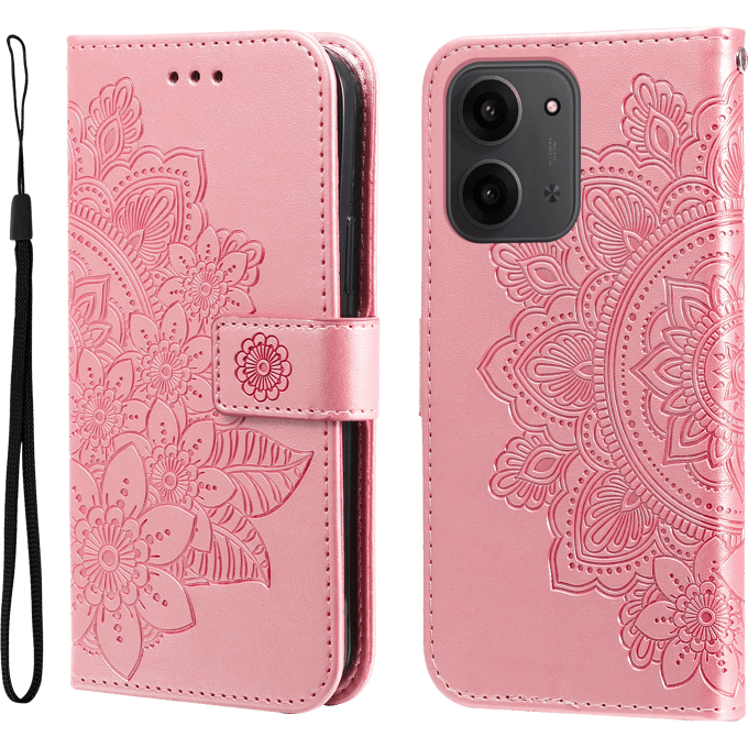 Comfycase Xiaomi Redmi 15C Floral Bookcase Hoesje Roze
