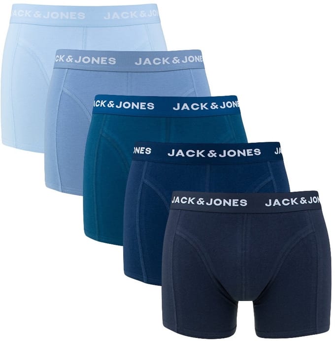 Jack & Jones heren 5P boxer trunks henrik solid blauw