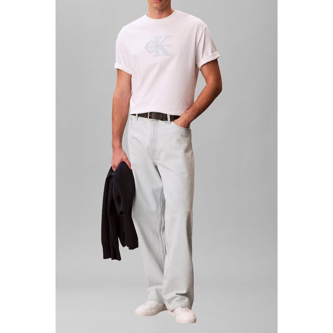 Calvin Klein Ss 16s Elevated Mono Tee Bright White Taglia: M | Magliette basic Outlet | Uomo | Bianco