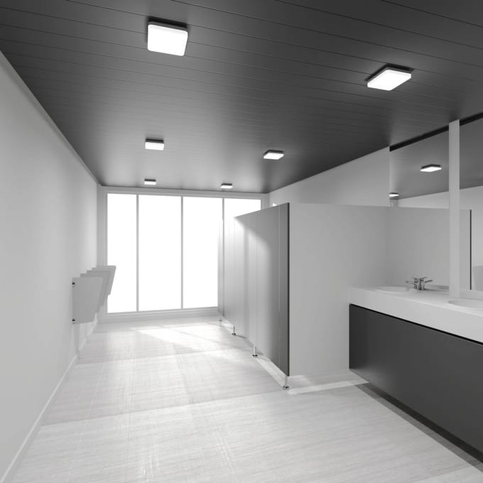 Performance in Lighting LED plafondlamp WL260 hoekig aluminium 24W 26x26cm