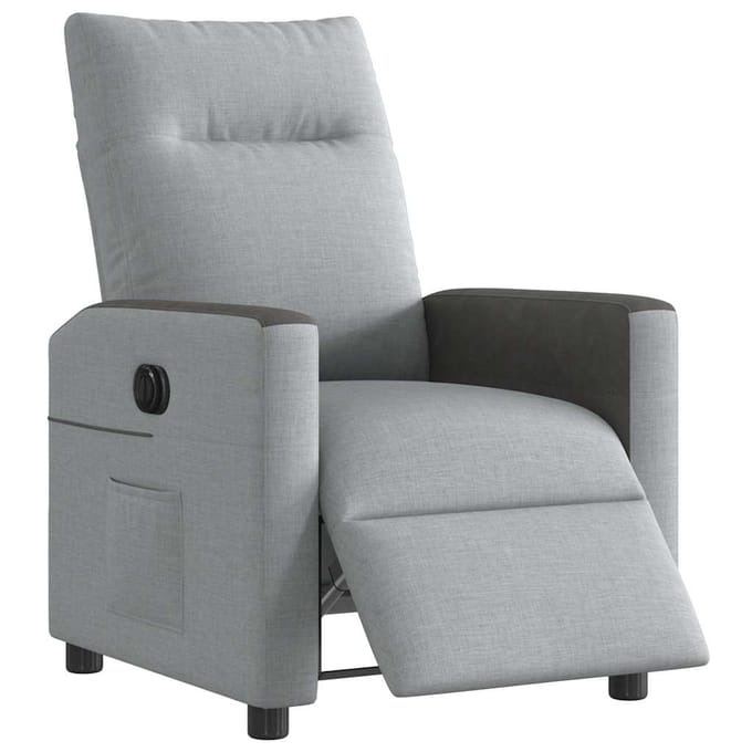 vidaXL - Fauteuil - elektrisch - verstelbaar - stof - lichtgrijs
