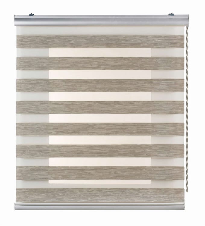 Storesdeco - Premium Duo rolgrodijn aluminium afwerking Beige, 80x250 cm