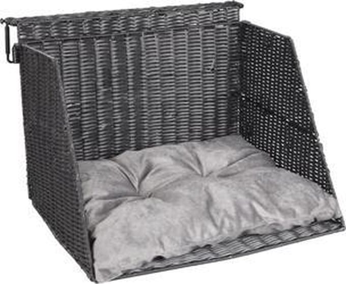 Flamingo - Kattenradiatormand Lusso open - Zwart - 46 x 50 x 34 cm