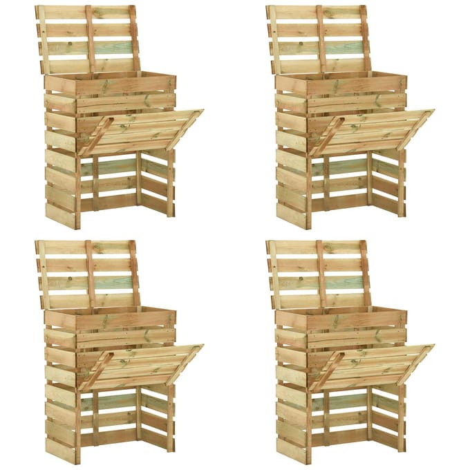 vidaXL - Latten - tuincomposter - 4 - pcs - Groen - 110 - x - 58 - x - 113 - cm