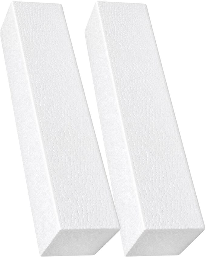 Piepschuim vormen - baksteen - 2x - 30 x 7,5 x 7,5 cm - styropor hobby / DIY vorm - basis knutselfiguren