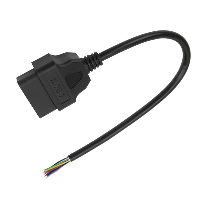 OBD2-stekkeradapter 16-pins mannelijke kabelconnector diagnosetool passend voor ELM327-verlenging 30 cm black