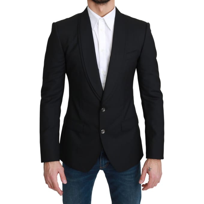 Dolce & Gabbana Mannen Zwart Single Breasted Formele Wollen Blazer