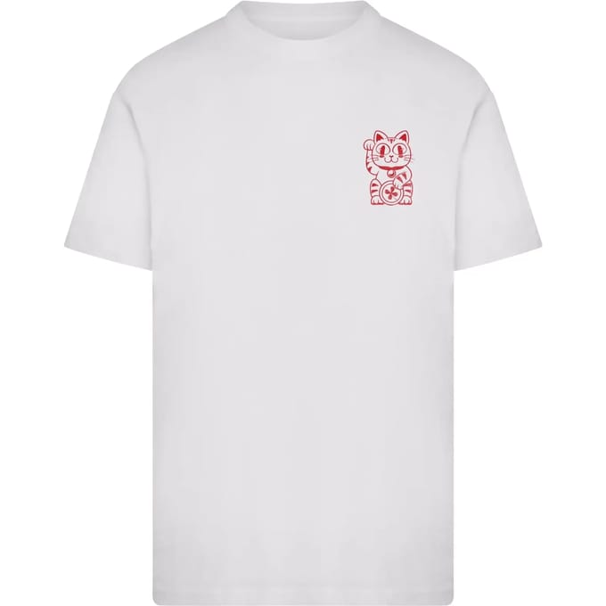 Mister Tee - Good Luck Club Cat Heren Tshirt - XXL - Wit