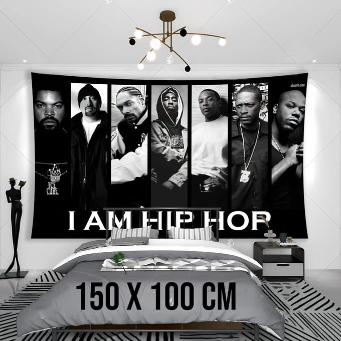 Allernieuwste.nl® Wandkleed I Am HipHop - Kunstzinnige Sfeer - 150 x 100 cm