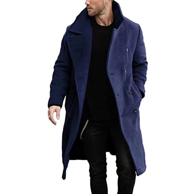 Wollen jas Heren verdikte jas Bestel Surge Wollen trenchcoat S groen