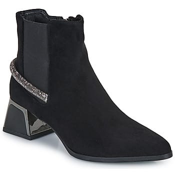 Enkellaarzen Exé Shoes P1811-T941-FABRIC-BLACK