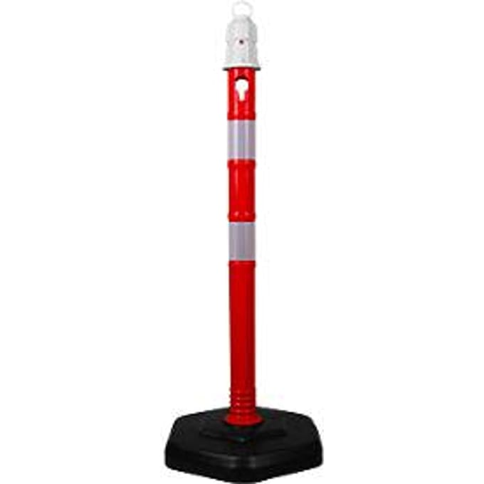 Kettingpalen - polypropyleen - 4 palen + 4 kettingen - rood/wit - set