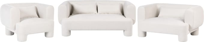HOGBO - Bankenset 6-zits - Wit - Polyester