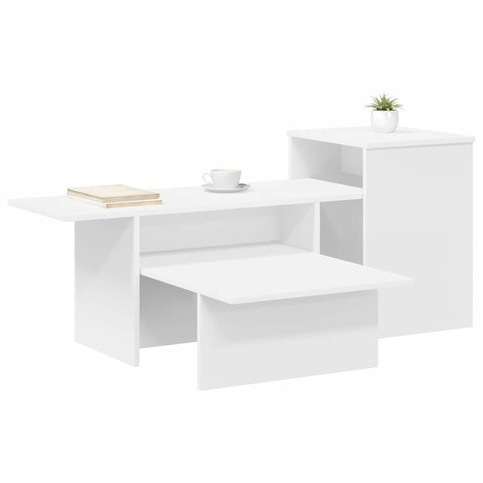 vidaXL - Wandtafel - Wit - 91,5 - x - 35 - x - 38,5 - cm - Bewerkt - hout