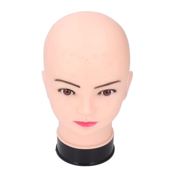 Kale Mannequin Hoofd Siliconen Professioneel Oefenhoofd voor Schoonheidsmake-up Pruiken Hoeden beige