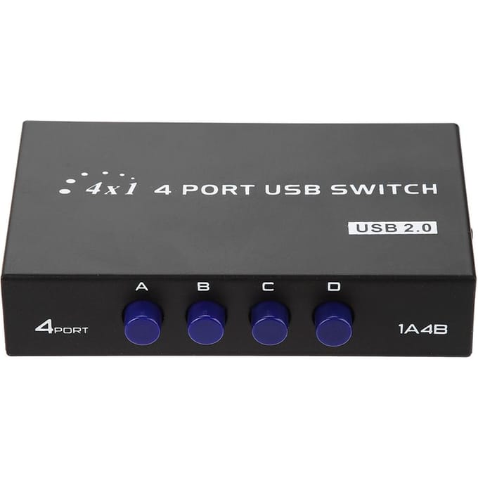24 Poort USB 2.0 Handmatige Delingsschakelaar Schakelaarbox voor PC Printer Scanner (4 poorten)