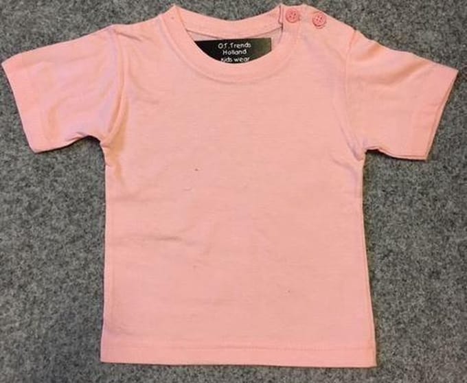 Baby shirt effen licht roze maat 68
