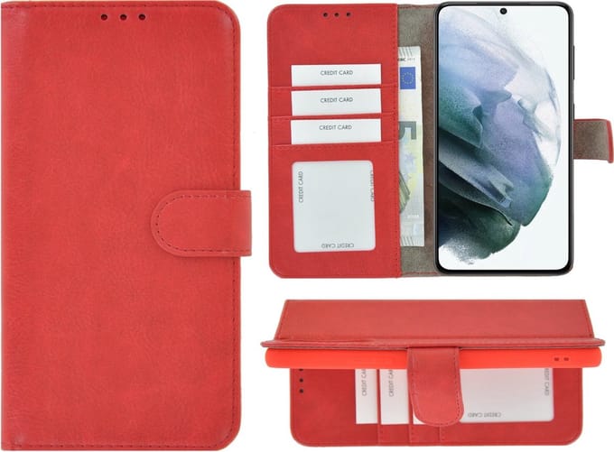 Samsung Galaxy A52 Hoesje - Bookcase - Pu Leder Wallet Book Case Rood Cover