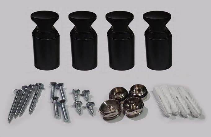 Handdoekradiator Beugels (Verpakt per 4 stuks) Mat Zwart