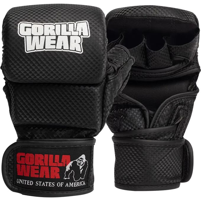 Gorilla Wear Ely MMA Bokshandschoenen - MMA Gloves - Zwart/Wit - M/L