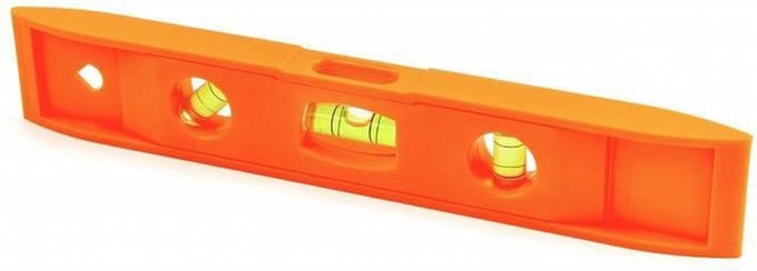 Task Compacte zakwaterpas - ABS - 3 libellen - magnetische basis - 230 mm - oranje