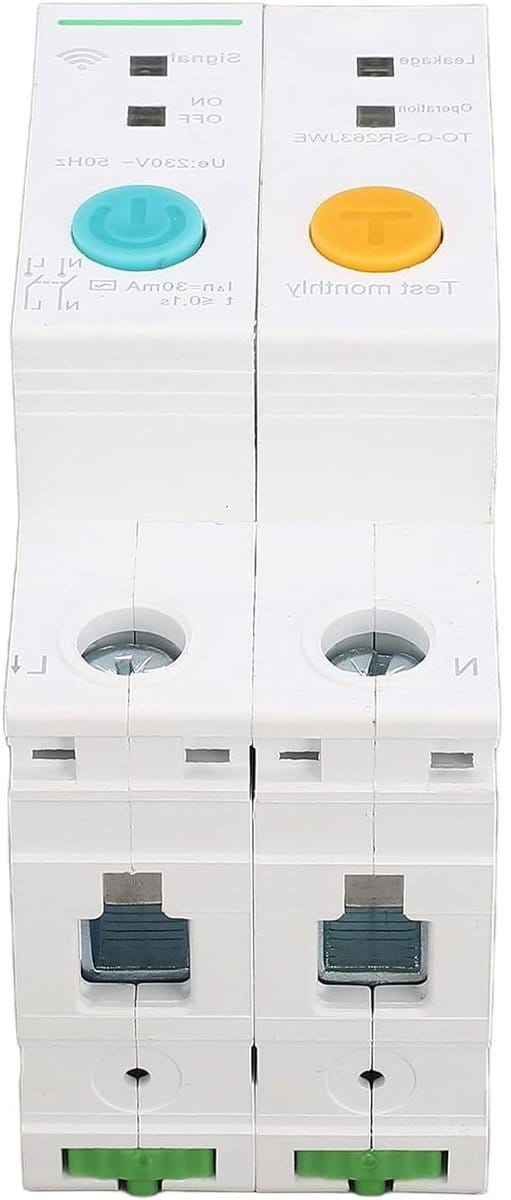 Slimme WiFi Stroomonderbreker - App Gestuurde Schakelaar - Huisautomatisering - 30mA Lekbescherming - 40A - Wit