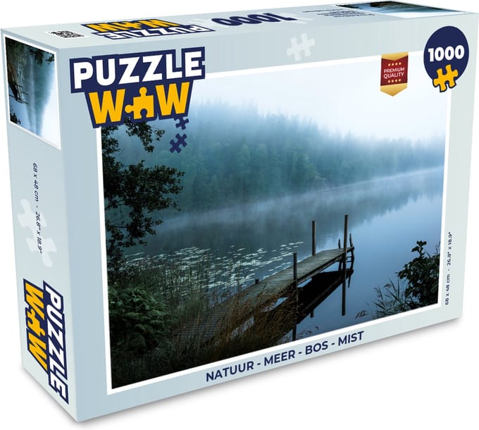 Puzzel Natuur - Meer - Bos - Mist - Legpuzzel - Puzzel 1000 stukjes volwassenen