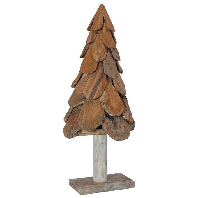 vidaXL - Kerstboom - Bruin - 91 - cm - Massief - teakhout