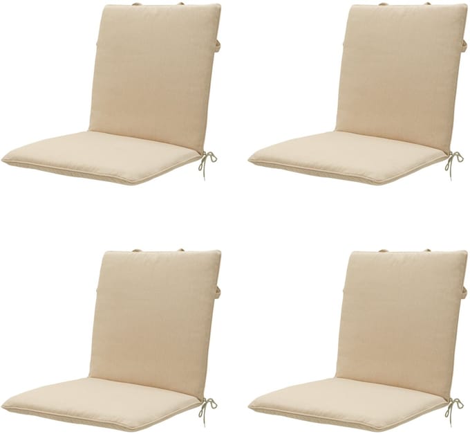 Madison - Stapelstoelkussen Beige canvas eco+ - Ca. 97x49 cm - Set van 4