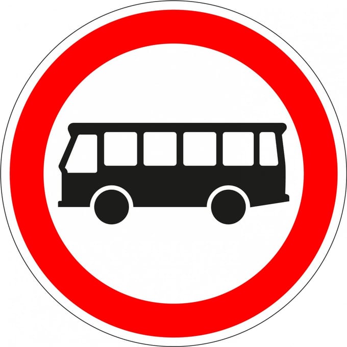 Geslotenverklaring autobussen sticker, C7a 400 mm
