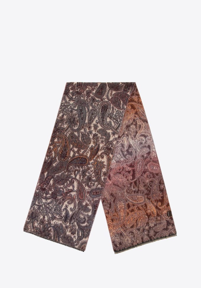 Wittchen - Dames Sjaal - Polyester - Oosters Motief - Bruin en Beige