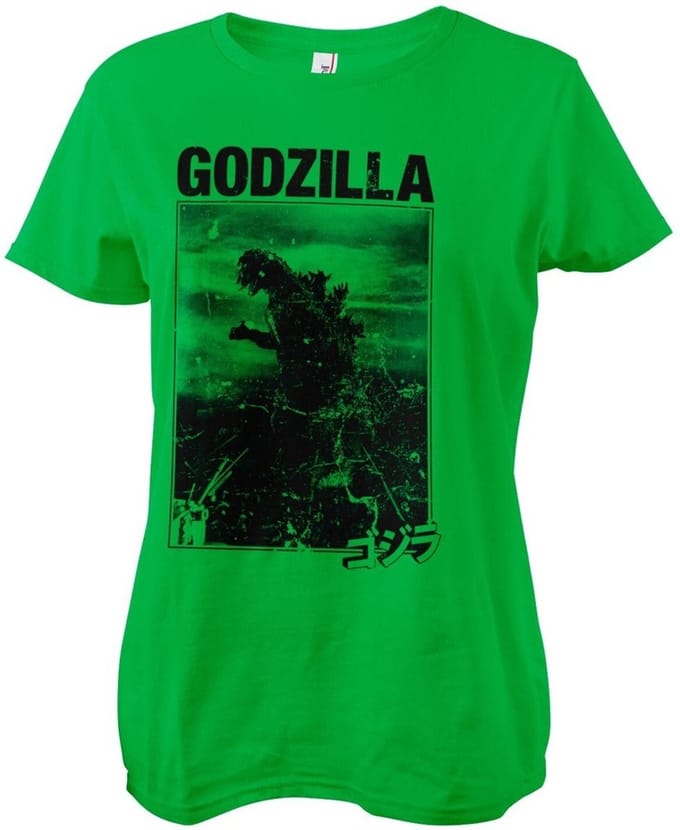 Godzilla Vintage Girly T-shirt voor dames, groen