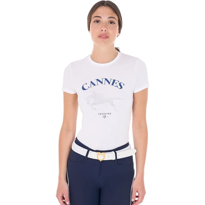 Katoenen dames-T-shirt Equestro Cannes