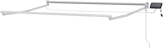 Terras Zonnescherm Frame - Uitschuifbaar Scherm Luifel - Buiten Ontspannen - Aluminium Frame Met LED - 3.5 x 2 m