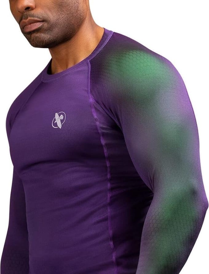 Hayabusa Fusion Long Sleeve Rashguard - Paars / Groen - maat S