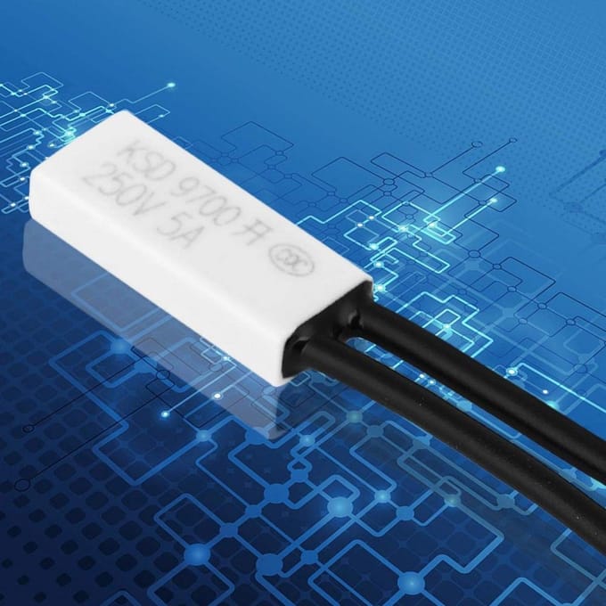 Allecto - KSD9700 Overheat Protector - Temperatuur Switch - 250V 5A - Bimetal Patch Probe - Bescherming elektrische apparatuur - Veiligheidssysteem