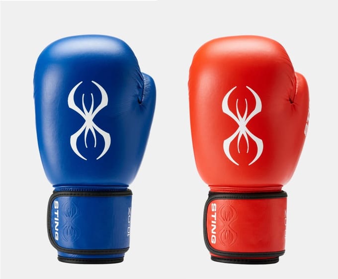 STING World Boxing Bokshandschoen | klittenband | Blauw (Maat: 12OZ)