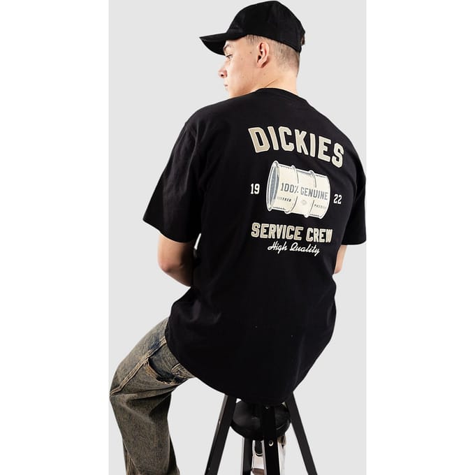 Short Sleeve Crew Neck Graphic Tee - Black T-Shirts