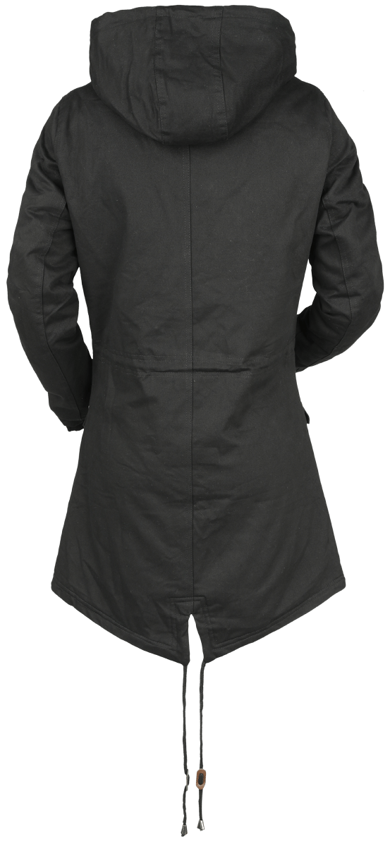 R.E.D. Rock-Engineered Design Zwarte winterjas met twee klepzakken - Dames - S