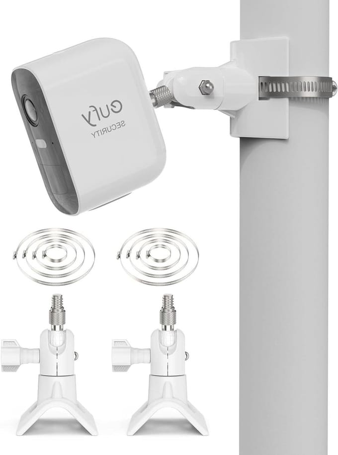 Universele masthouder - Camera houder - Beveiligingscamera installatie - Verstelbare diameter - 2 stuks - Wit
