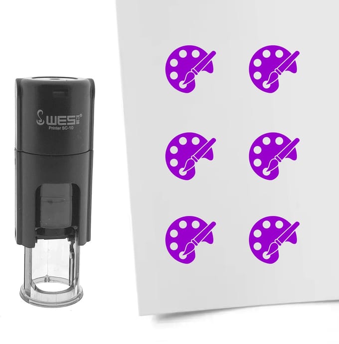 CombiCraft Stempel schilderspalet 10mm rond paarse inkt - per 1 stuk