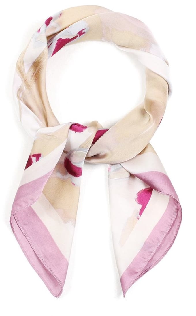 sjaaltje- lila beige - vierkant70 bij 70cm -hals /haar sjaaltje - Bandana