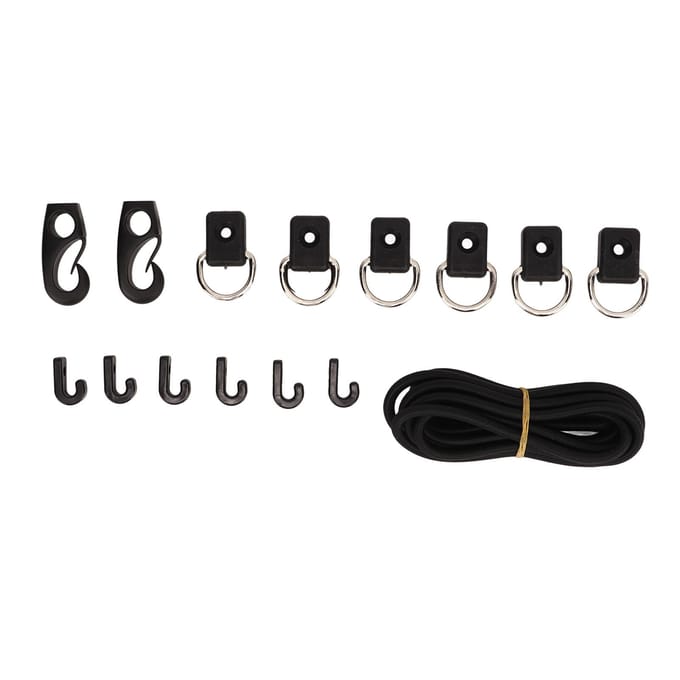 16,4 inch Kajak Dek Rigging Kit Elastisch Koord Touw Met Haken voor Visserij Kajak Kano Boot black