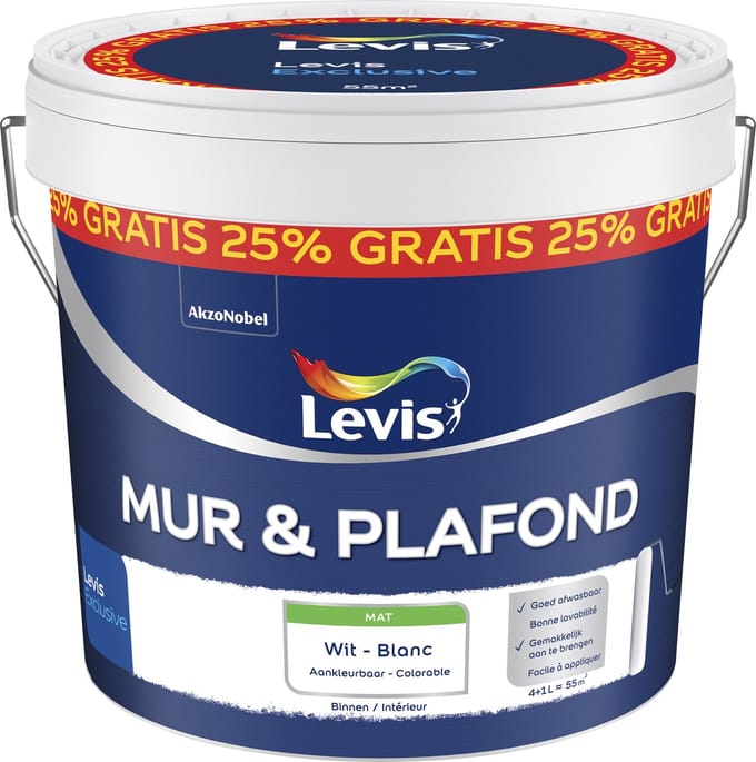 Levis - Mur & Plafond - Wit - 5 L