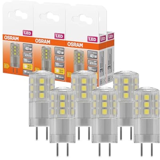 Warmwitte LED-lampen GY6.35, 4W (Vervanging voor 40W) - Pack van 6