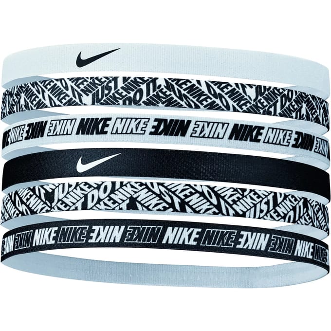 Nike Printed Elastic Hairbands 6-pack - White/Black